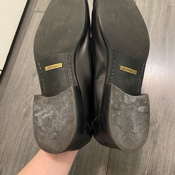 Canali Black Leather Men's Oxfords - Picture 8 of 16